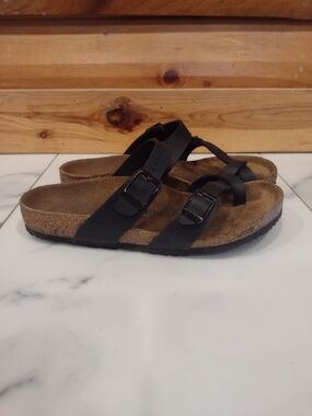 Birkenstock Mayari Sandals 34 EUC AUTHENTIC Girls Womens Black Leather Modern